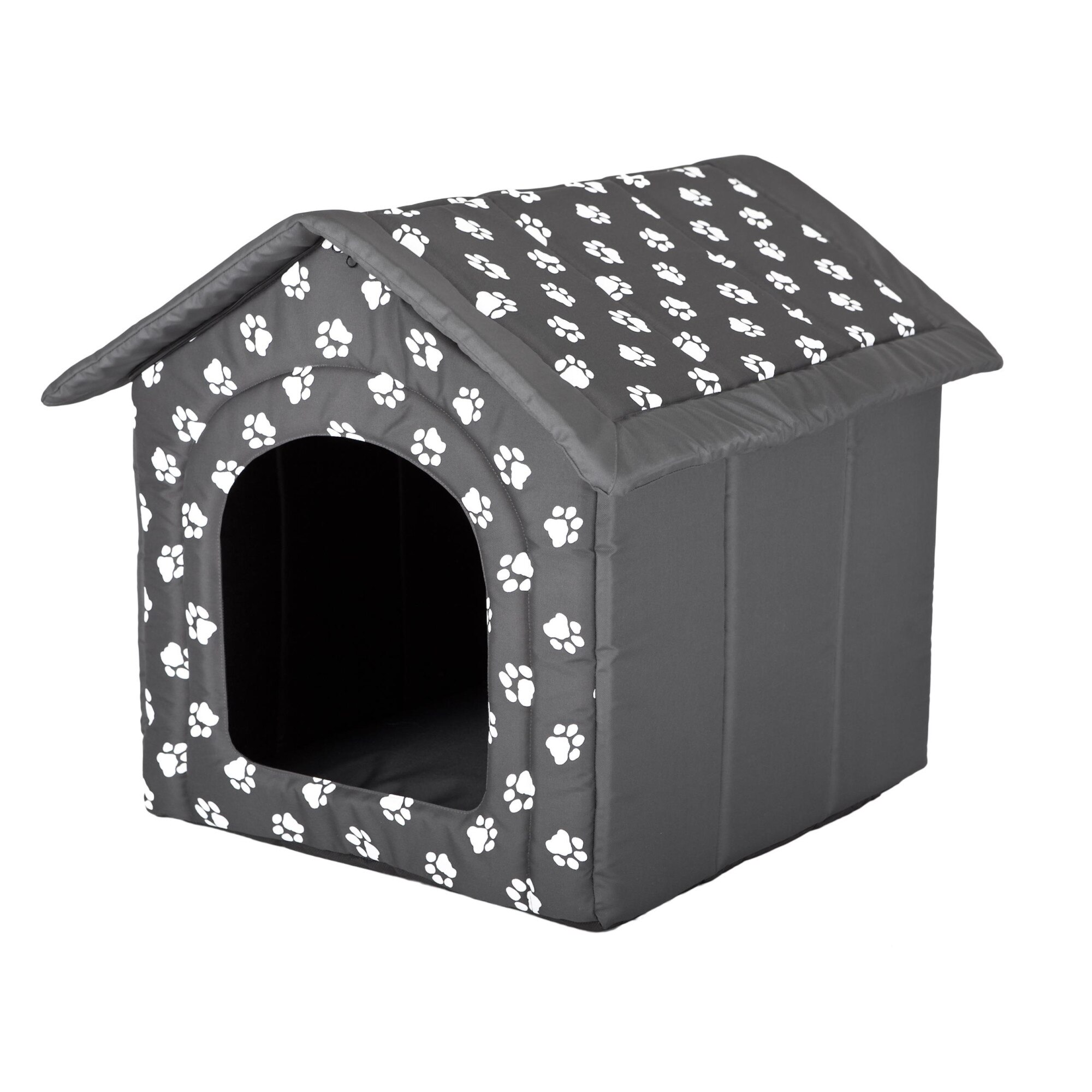 Casa pentru animale de companie, gri in labe, Hobbydog - Dimensiunea 3 - 52x46x53 cm