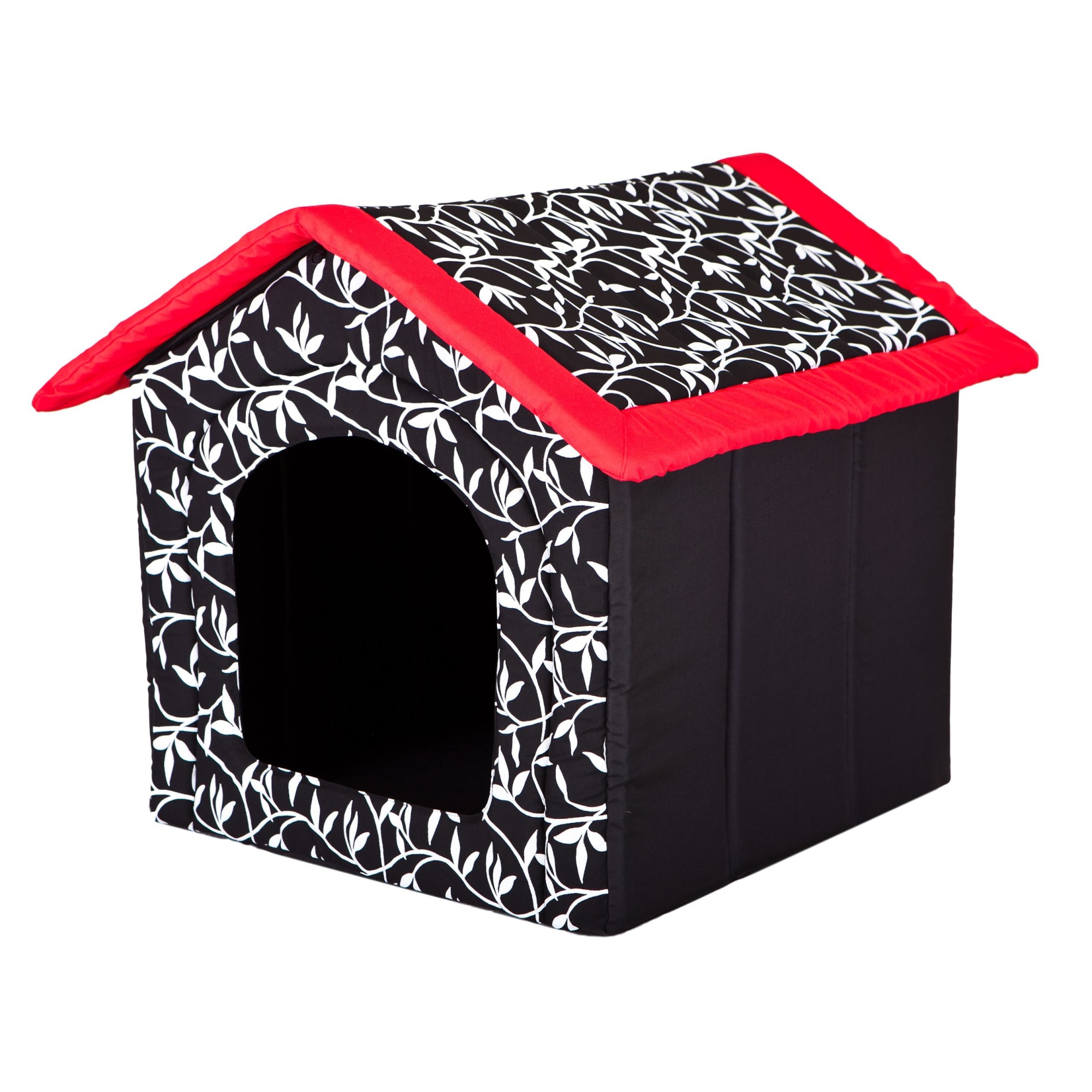 Casa pentru animale de companie, Negru/acoperis rosu, HobbyDog - Dimensiunea 1 - 38x32x38 cm