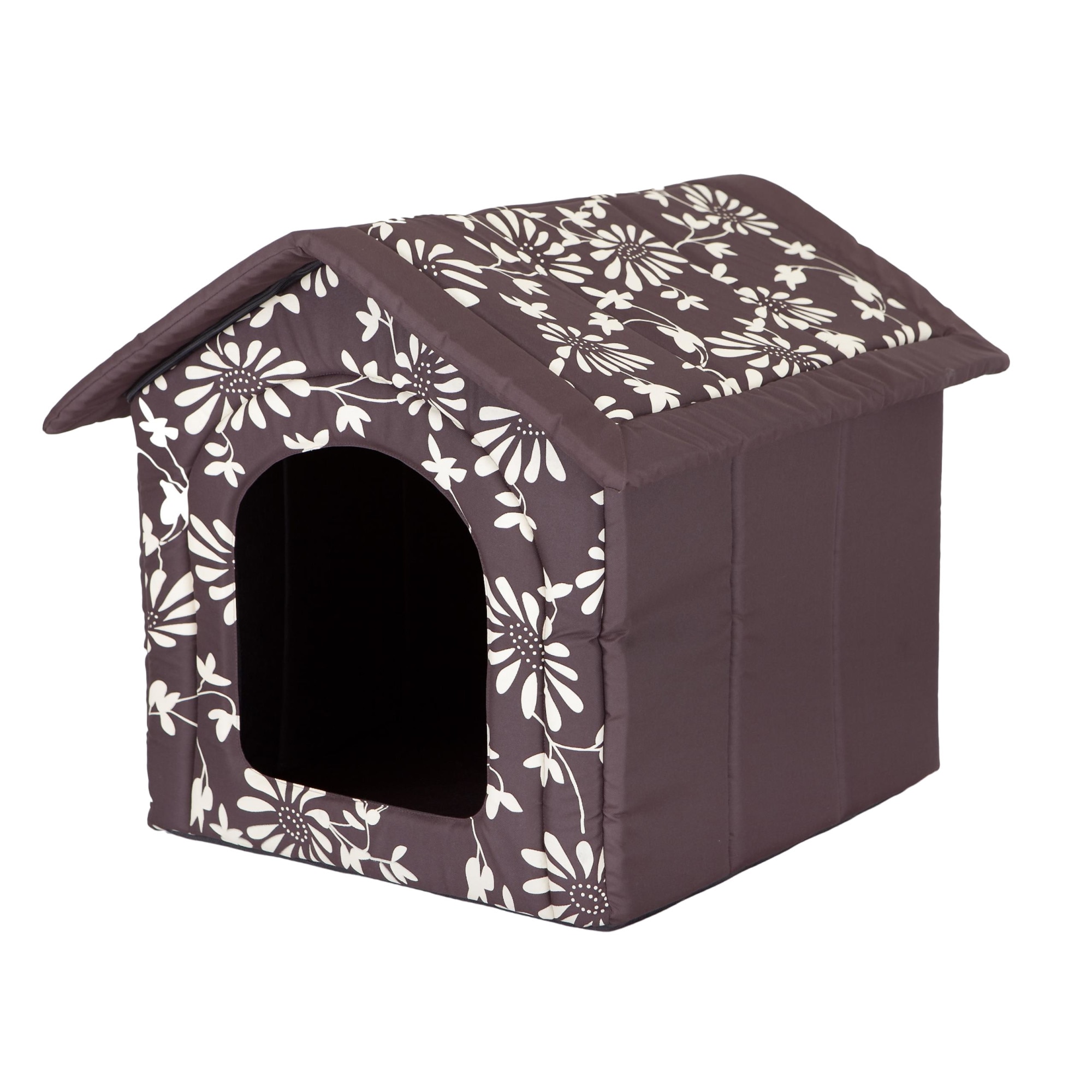 Casa pentru animale de companie, maro in flori, Hobbydog - Dimensiunea 1 - 38x32x38