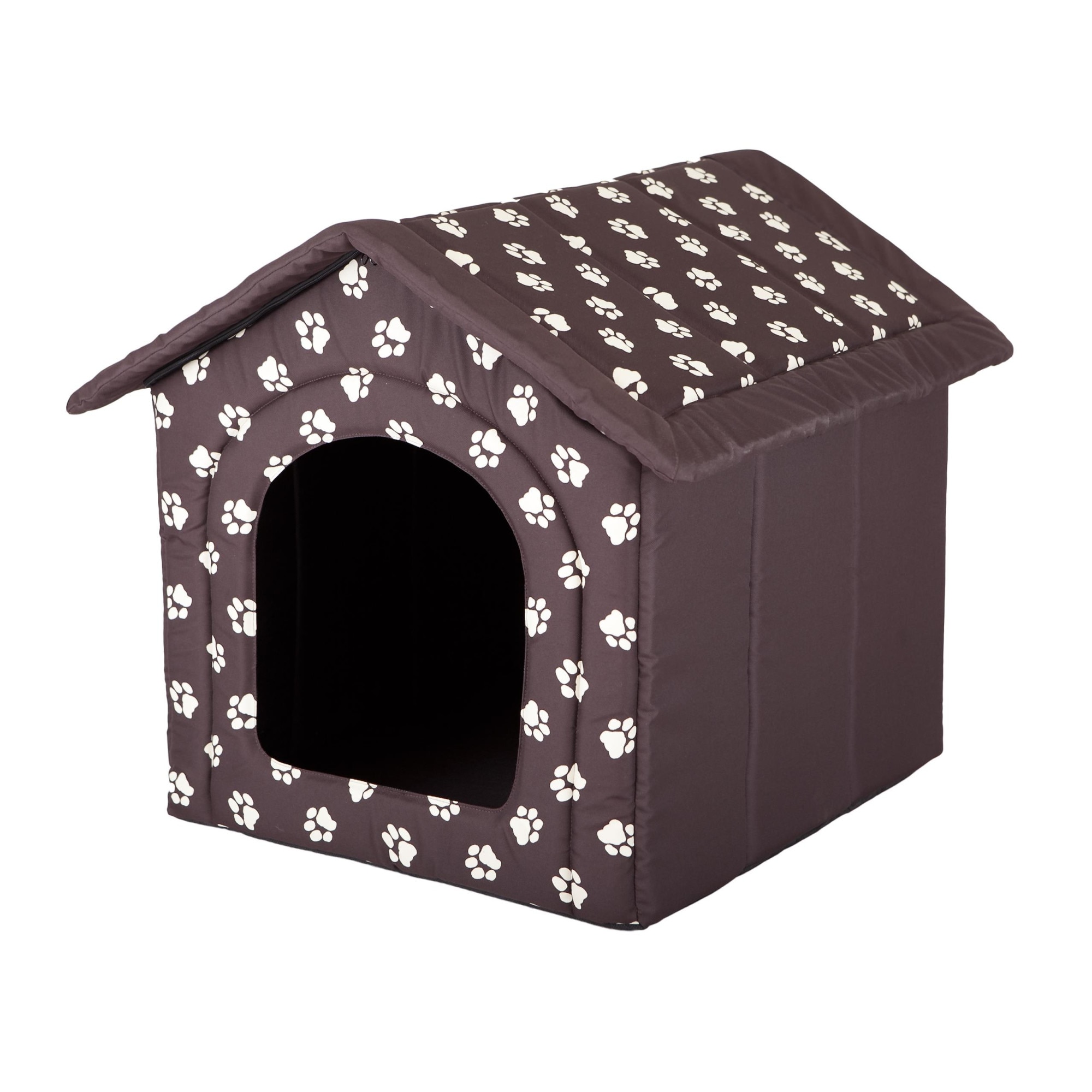 Casa pentru animale de companie, maro cu labe, Hobbydog - Dimensiunea 4 - 60x55x60 cm