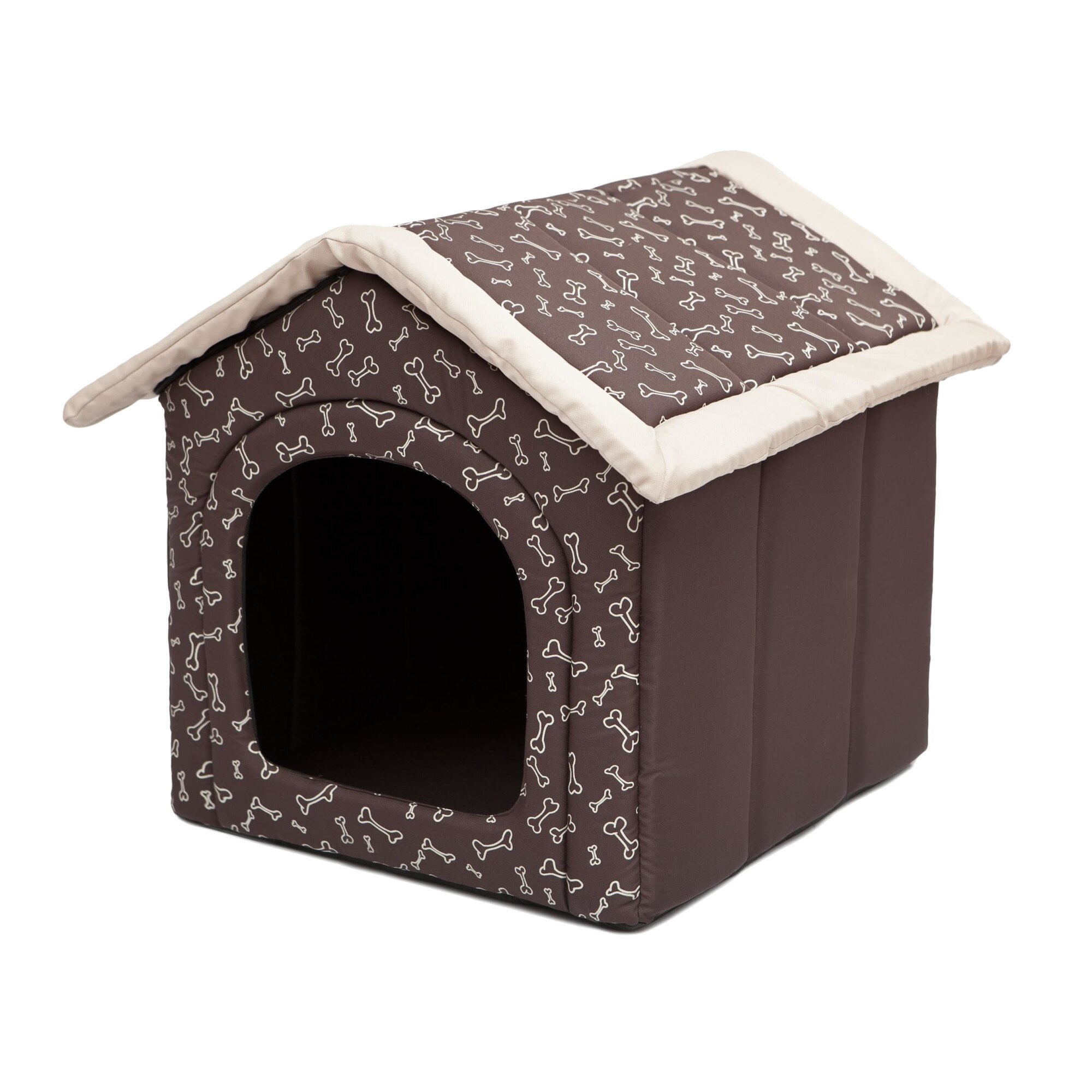 Casa pentru animale de companie, maro cu oase, Hobbydog - Dimensiunea 1 - 38x32x38