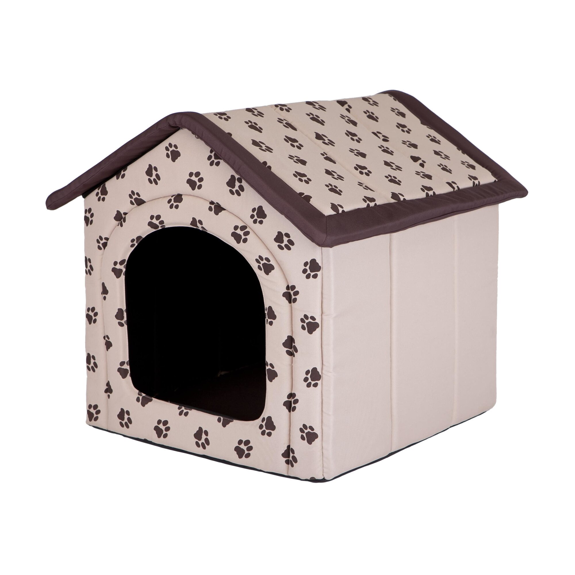 Casa pentru animale de companie, bej cu labe, Hobbydog - Dimensiunea 4 - 60x55x60 cm