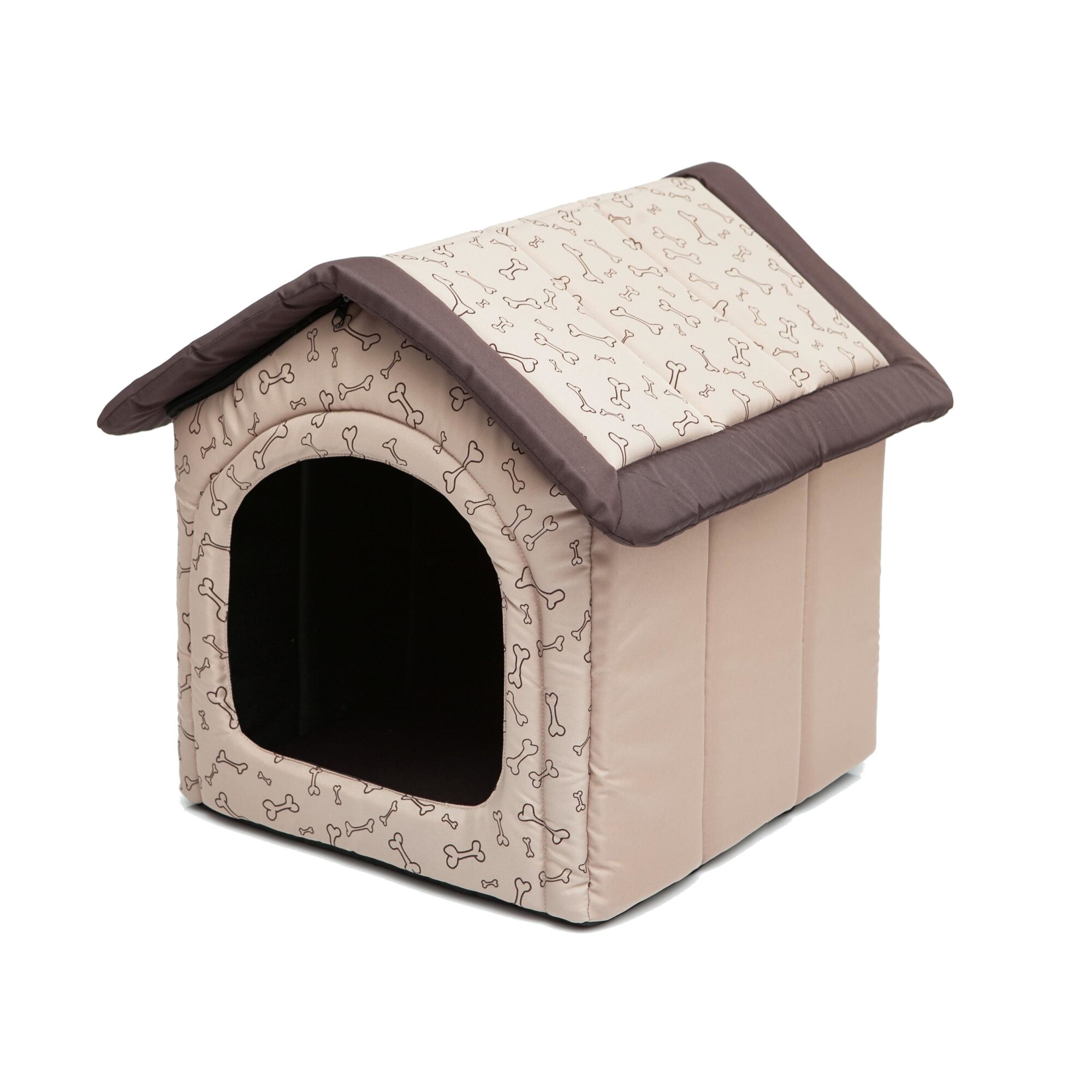 Casa pentru animale de companie, bej cu oase, HobbyDog - Dimensiune 1 - 38x32x38 cm