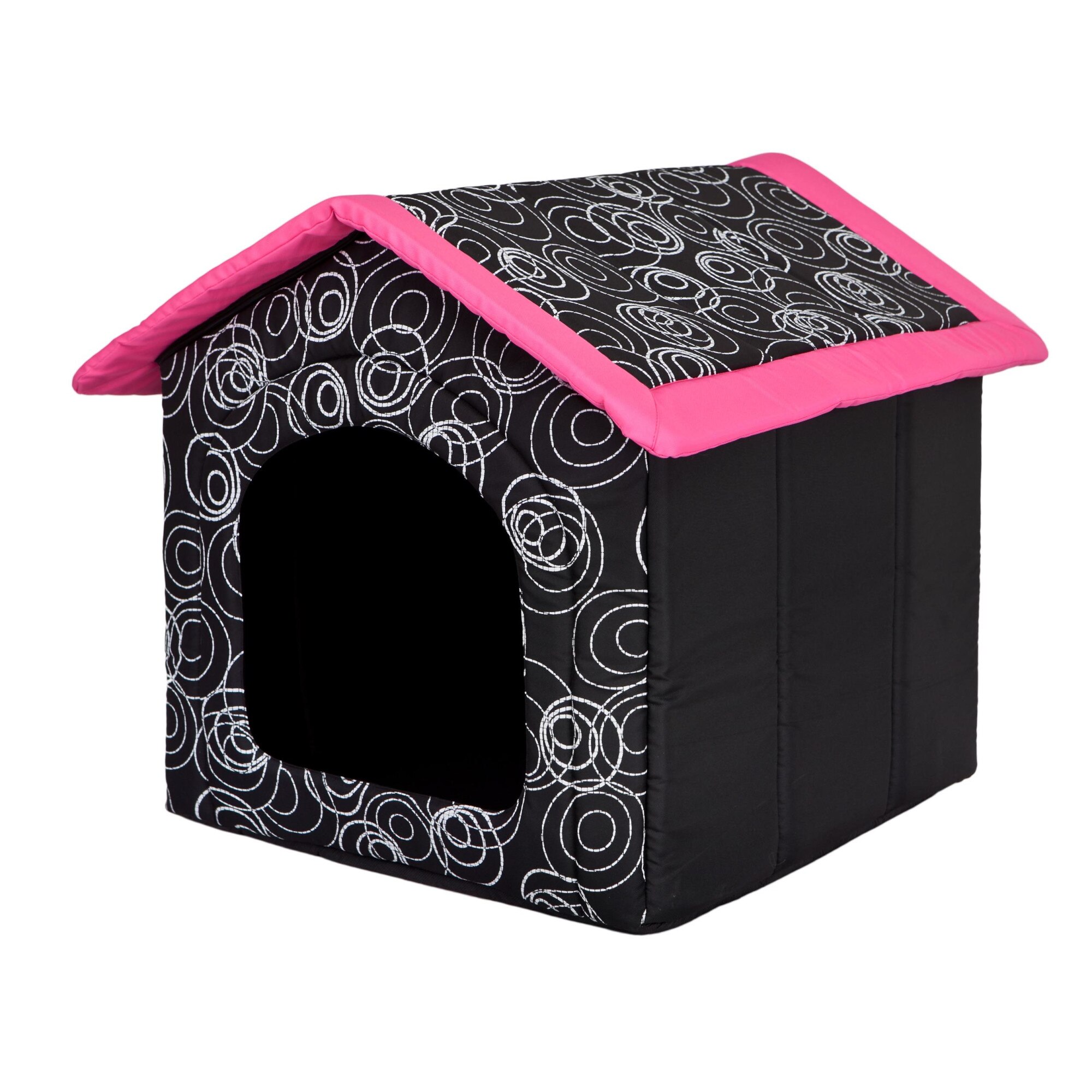 Casa pentru animale de companie, acoperis roz, Hobbydog - Dimensiunea 3 - 52x46x53 cm
