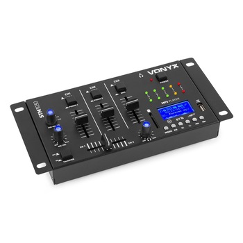 Mixer DJ crossfader cu 4 canale, USB/MP3/Bluetooth/REC, Vonyx STM3030 Mixer DJ crossfader cu 4 canale, USB/MP3/Bluetooth/REC, Vonyx STM3030