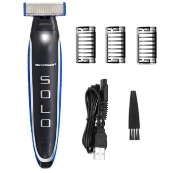 Aparat trimmer pentru barba Solo , cu acumulator reincarcabil, 3 piepteni distantieri interschimbabili, lumina led, culoare negru Aparat trimmer pentru barba Solo , cu acumulator reincarcabil, 3 piepteni distantieri interschimbabili, lumina led, culoare negru
