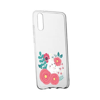 Husa Rabbit in flowers, pentru Huawei P40 Lite 5G, rezistenta la uzura, anti-alunecare, din silicon Premium, 686 Husa Rabbit in flowers, pentru Huawei P40 Lite 5G, rezistenta la uzura, anti-alunecare, din silicon Premium, 686