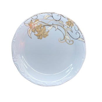 Set 12 farfurii portelan ProRoyal 25 cm alb/ auriu Set 12 farfurii portelan ProRoyal 25 cm alb/ auriu