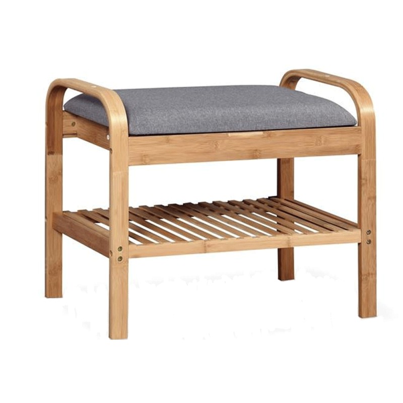 Suport pantofi lemn masiv gri - natur AX ON22, 60 x 33 x 50 cm