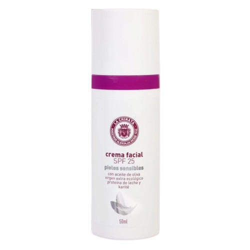 Crema pentru fata, pentru piele sensibila, cu extract de maslin si factor de protectie UV SPF-25, 50 ml, La Chinata