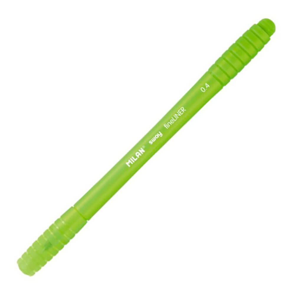 Pix MILAN Fineliner, Mina Verde Deschis, Grosime Varf 0.4 mm, Corp din Plastic de Culoare Verde Deschis si Capac Aerisit