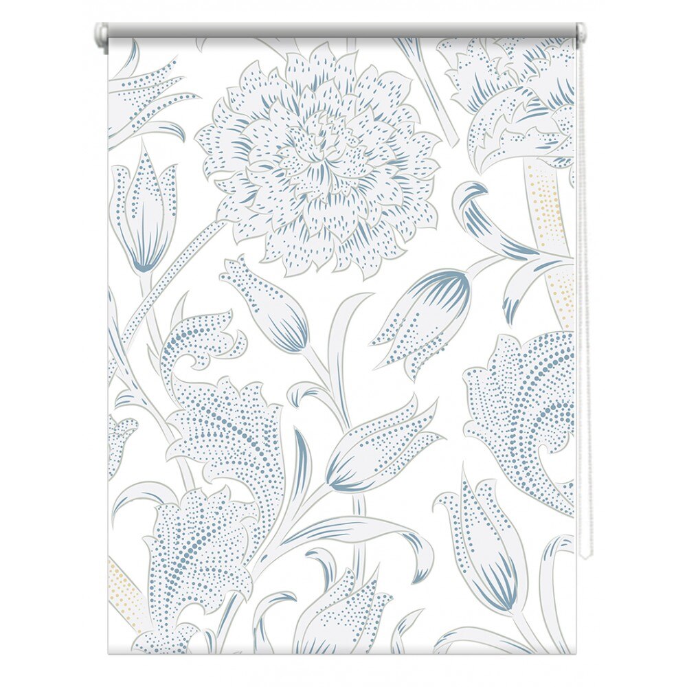 Rulou textil cu print, opac, verso alb, design floral 4, multicolor, 62x150 cm