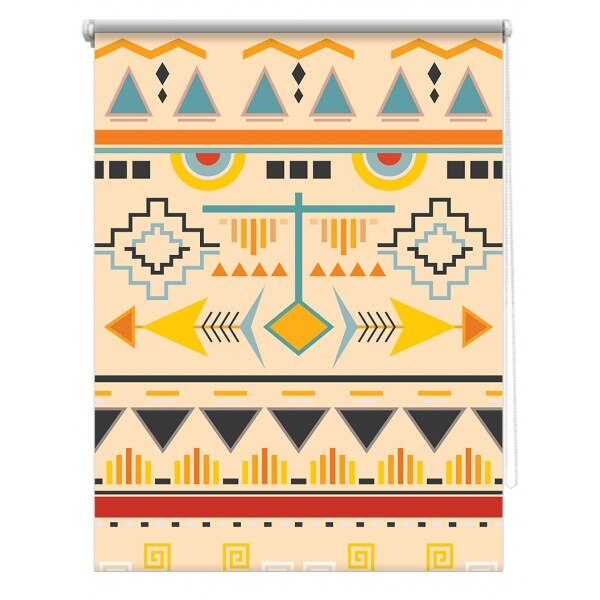 Rulou textil cu print, opac, verso alb, abstract 6, multicolor, 62x150 cm