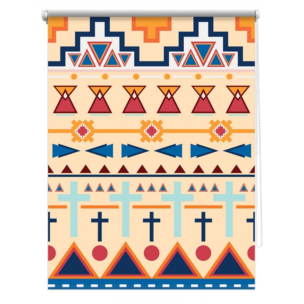 Rulou textil cu print, opac, verso alb, abstract 1, multicolor, 80x150 cm