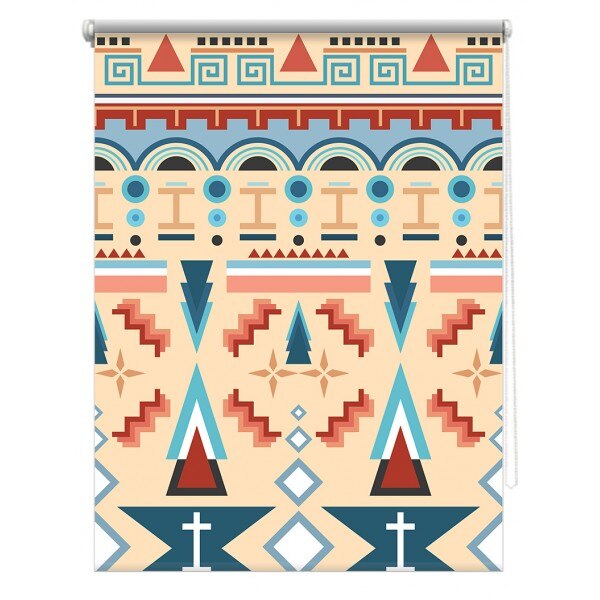 Rulou textil cu print, opac, verso alb, abstract 8, multicolor, 80x150 cm