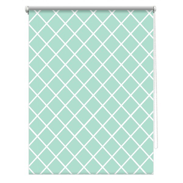 Rulou textil cu print, opac, verso alb, kids room 5, alb/verde fistic, 80x150 cm