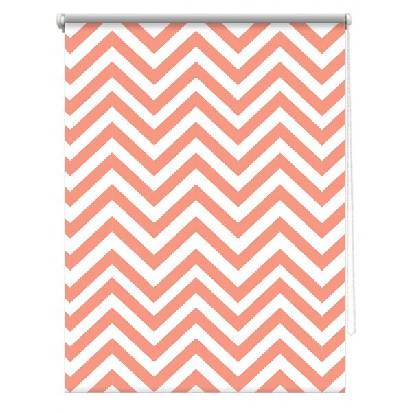 Rulou textil cu print, opac, verso alb, kids room 6, alb/corai, 80x150 cm