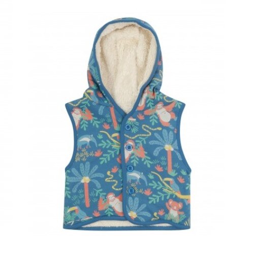 Vesta imblanita in jungla, bumbac organic, multicolor, copii