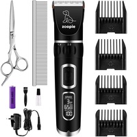 Masina de tuns caini, animale, profesionala, Zoopie, 2000mAh, 3 Viteze, 6500RPM, Ecran LED, Silentioasa, Neagra