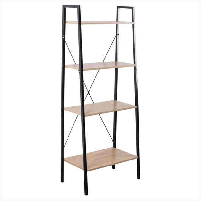 Etajera Felis, 4 rafturi, 60 x 32.5 x 148 cm, Bej/Negru