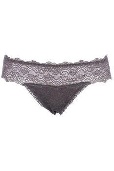 Chilot din dantela elastica si bumbac , model brazilian, Intimamoda Vanity, Gri antracit Chilot din dantela elastica si bumbac , model brazilian, Intimamoda Vanity, Gri antracit