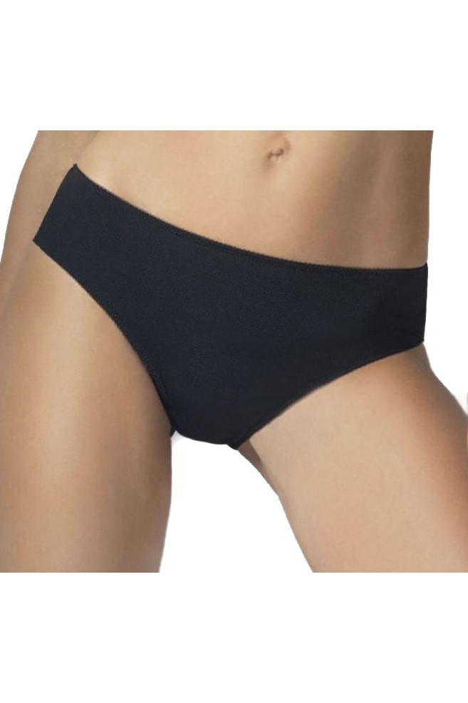 Chilot din microfibra si dantela fina, model clasic, Intimamoda Pasion1749, Negru