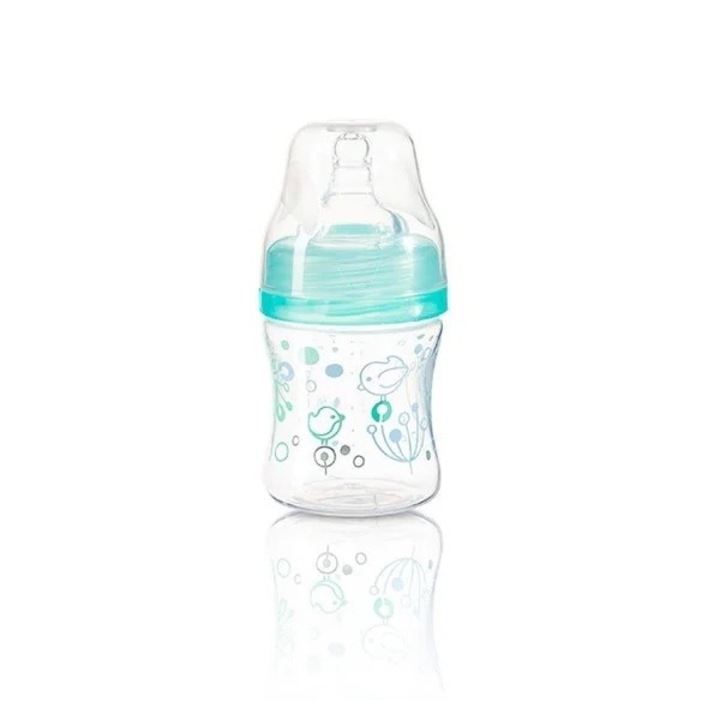 Biberon, BabyOno, 120 ml, 0 luni+, Albastru/Transparent