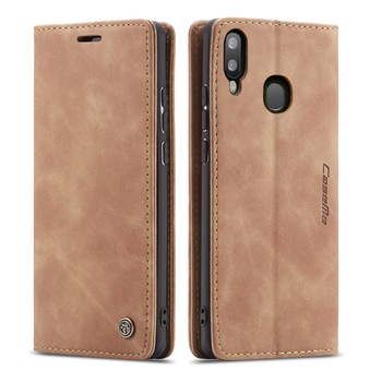 Husa Samsung Galaxy A20e - CaseMe, slim piele, tip portofel, stand, inchidere magnetica, textura catifelata, Maro Husa Samsung Galaxy A20e - CaseMe, slim piele, tip portofel, stand, inchidere magnetica, textura catifelata, Maro