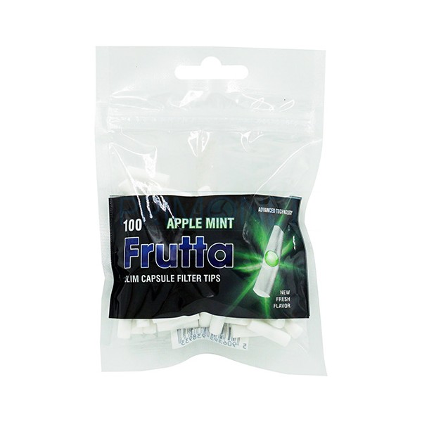 Filtre Frutta Click 100 bucati, aroma Mar-Menta slim 6mm cu bila, pentru rulat tigarete