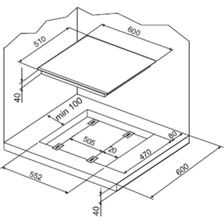 Plita incorporabila HANSA BHGI64018, 4 arzatoare, Gaz, Aprindere electrica, 60 cm, inox