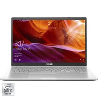 Laptop ASUS X509JA cu procesor Intel® Core™ i3-1005G1 pana la 3.40 GHz, 15.6", Full HD, 8GB, 256GB SSD, Intel® UHD Graphics, FreeDOS, Transparent Silver