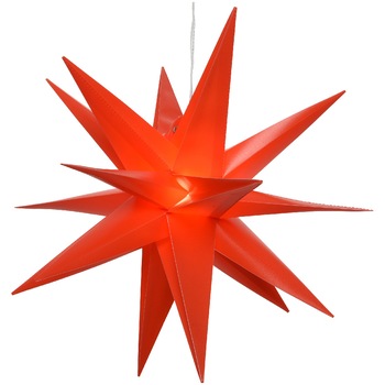 Stea 3D Craciun Lumineo, 2 LED-uri. 30 cm, rosu, lumiana calda, exterior, alimentare baterii Stea 3D Craciun Lumineo, 2 LED-uri. 30 cm, rosu, lumiana calda, exterior, alimentare baterii