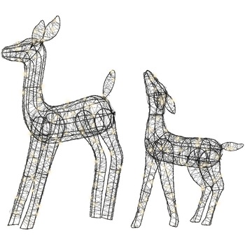 Set 2 reni decorativi Craciun Lumineo, 120 LED-uri, 16x54x78 cm, lumina calda, exterior Set 2 reni decorativi Craciun Lumineo, 120 LED-uri, 16x54x78 cm, lumina calda, exterior