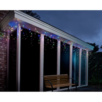 Instalatie turturi Craciun Lumineo, 175 LED-uri, 750 cm, lumina multicolora, 8 functii, exterior Instalatie turturi Craciun Lumineo, 175 LED-uri, 750 cm, lumina multicolora, 8 functii, exterior