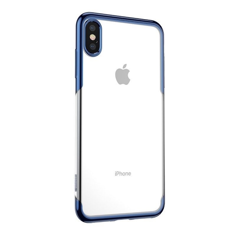 Husa Baseus Shining, iPhone X/XS, Albastru/ Transparent
