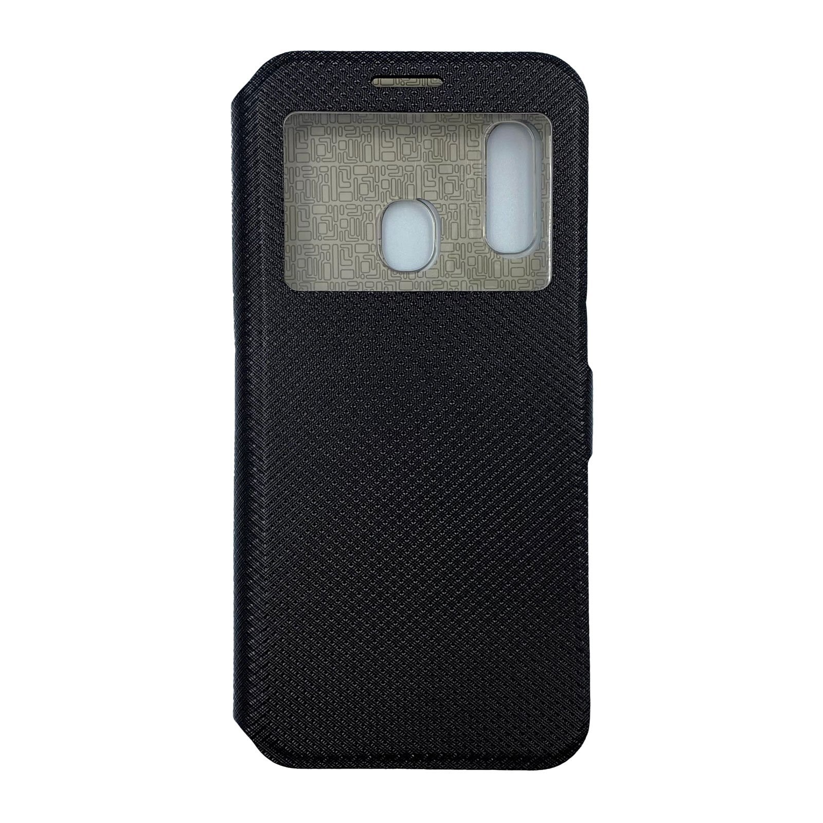 Husa Flip Carte Samsung Galaxy A20e model S-View cu Stand Telefon, Antisoc, Viceversa Negru
