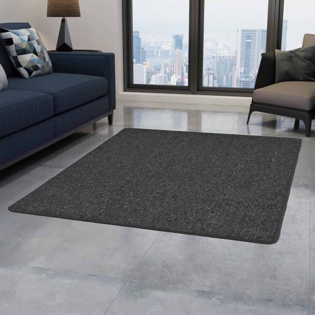 Covor antiderapant cu smocuri, vidaXL, Polipropilena, 120 x 180 cm, Gri antracit