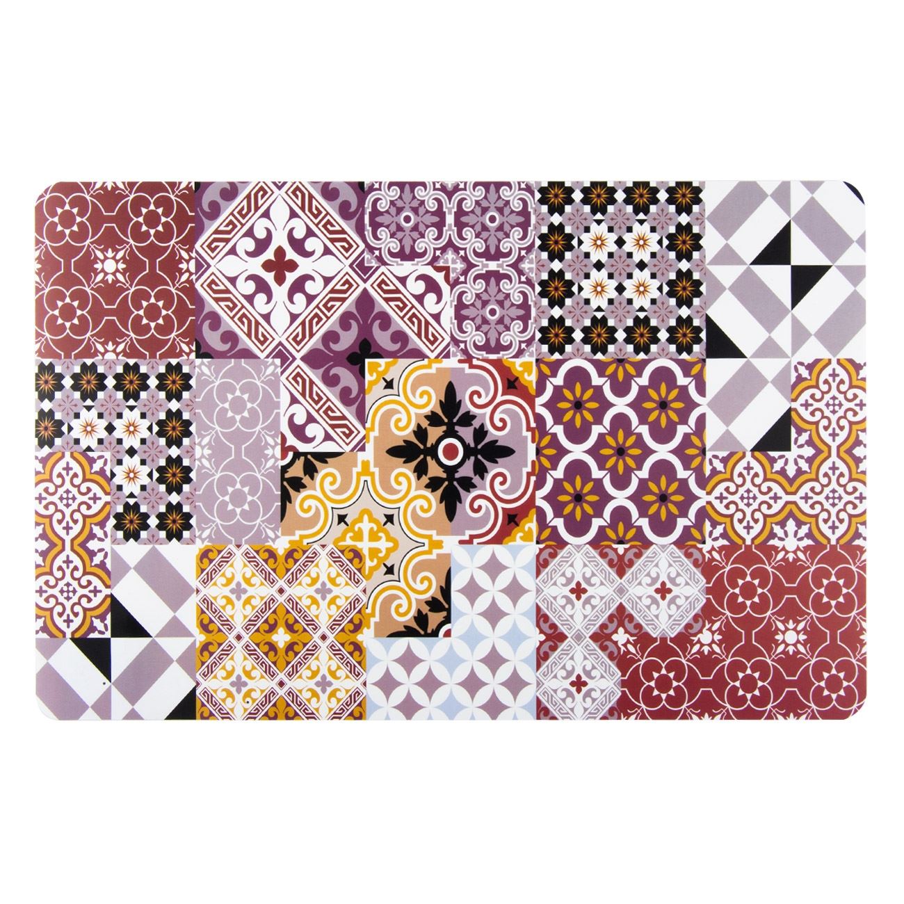 Suport farfurie, Zola, modele si culori abstracte , plastic, 43,5x28 cm