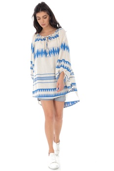 Bluza Boho style oversize - Blue - ROH - BR2307, O.S Bluza Boho style oversize - Blue - ROH - BR2307, O.S