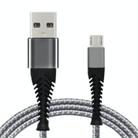 cablu de incarcare si transfer de date lungime 2m evtrend premium usb - micro usb incarcare rapida transfer de date pentru telefon  tableta android sau laptop conector usb conector micro usb fast-charge gri imagen 44_0_
0