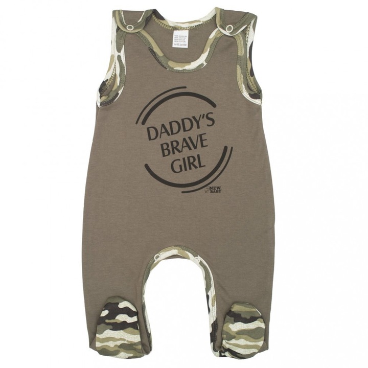 Гащеризон за деца Army Girl, New Baby, памук, зелен, 87-92 CM