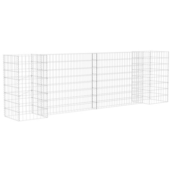 Jardiniera gabion in forma de H, vidaXL, Sarma de otel, 260 x 40 x 80 cm, Argintiu Jardiniera gabion in forma de H, vidaXL, Sarma de otel, 260 x 40 x 80 cm, Argintiu