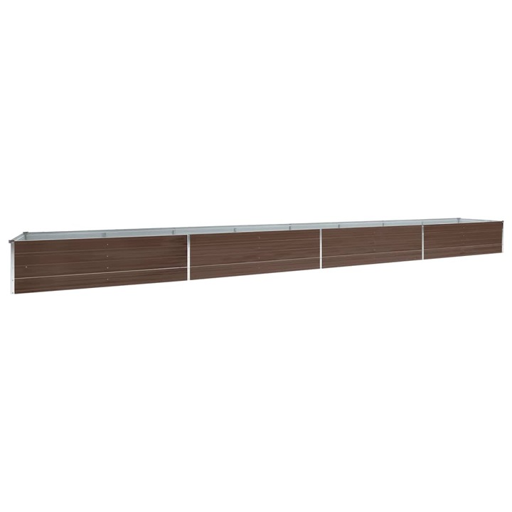 Strat inaltat de gradina vidaXL, maro, 600x80x45 cm, otel galvanizat, 19.16 Kg