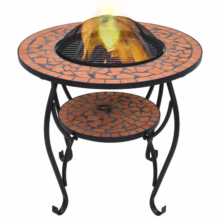 vidaXL terrakotta kerámia mozaikos tűztálasztal 68 cm 46723