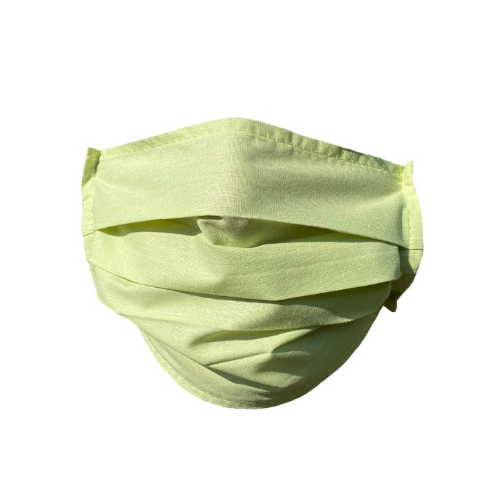 Set 10 masti protectie reutilizabile, bumbac, un strat, asigura o buna respiratie, verde deschis