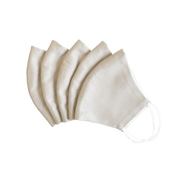 Set 5 masti protectie faciala reutilizabile pentru copii, Emily G, din bumbac bej Set 5 masti protectie faciala reutilizabile pentru copii, Emily G, din bumbac bej