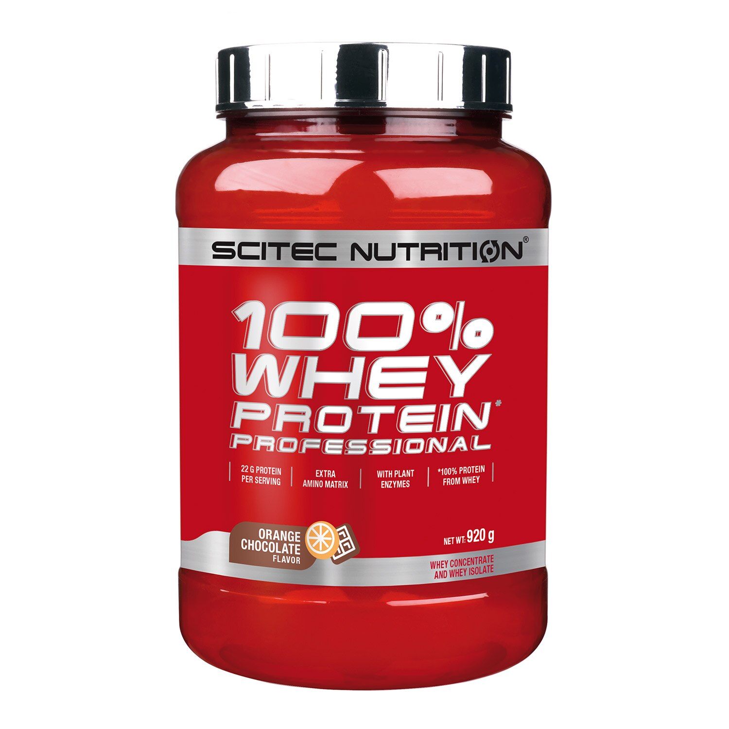 Pudra energizanta Scitec 100% Whey Protein Professional Ciocolata Cu Portocale 0.920 Kg