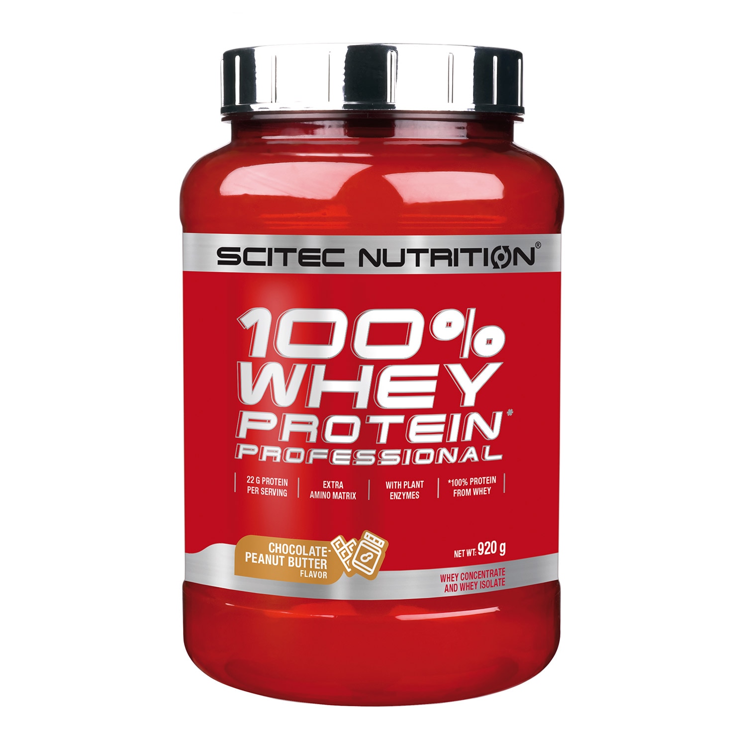 Pudra energizanta Scitec 100% Whey Protein Professional Ciocolata Cu Unt De Arahide 0.920 Kg