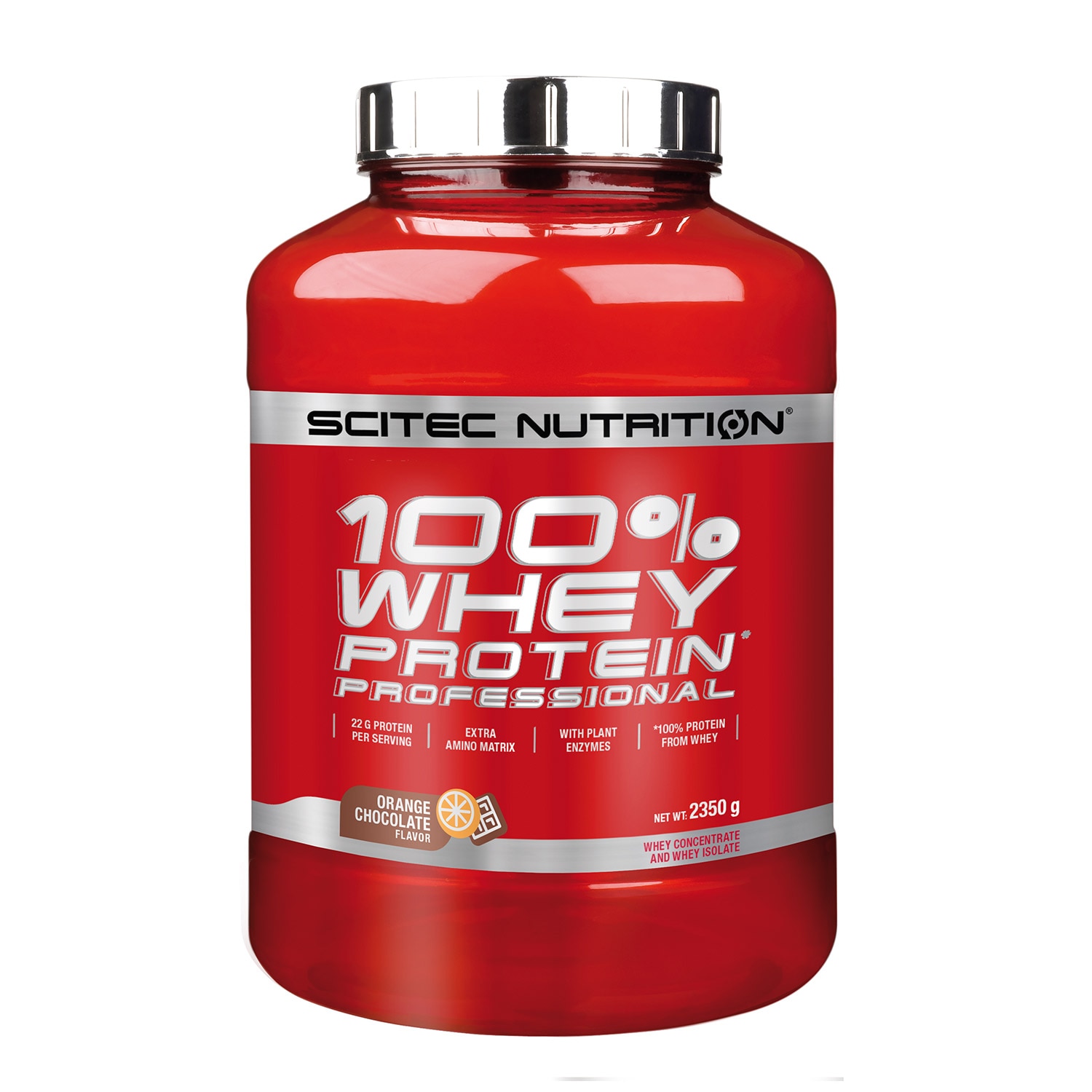 Pudra energizanta Scitec 100% Whey Protein Professional Ciocolata Cu Portocale 2.350 Kg