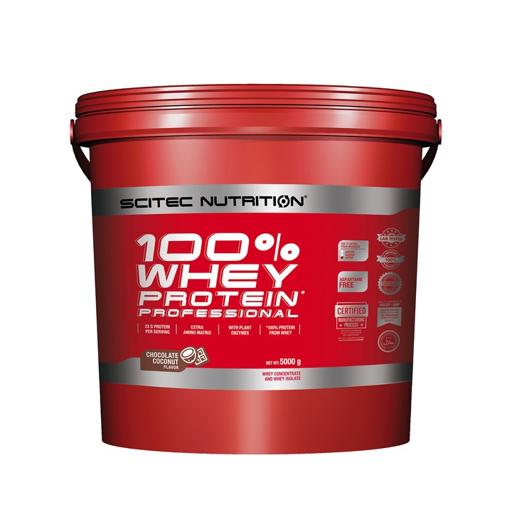 Енергизиращ прах Scitec 100% суроватъчен протеин Професионален шоколад и кокос 5,000 кг